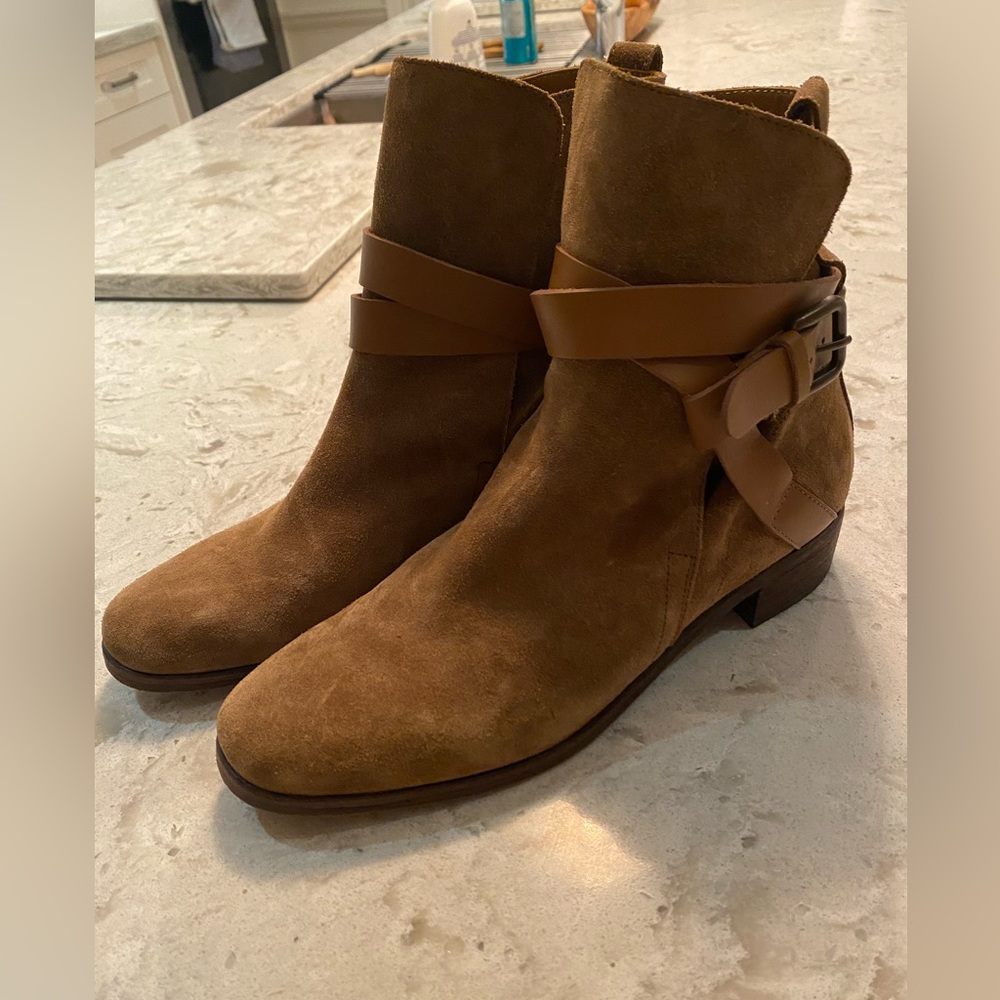Camel colour suede See By Chloe booties